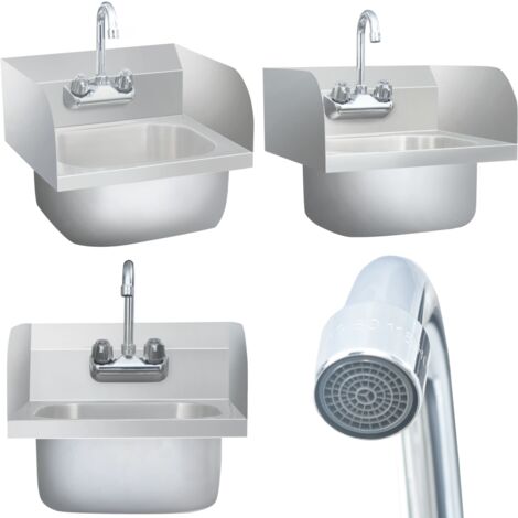 Gastro-Handwaschbecken mit Wasserhahn Edelstahl - Handwaschbecken -  Gastro Handwaschbecken - Home & Living