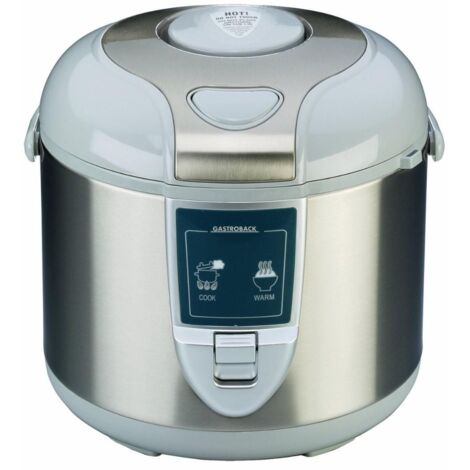Gastroback 42507 Cuiseur à Riz Argenté et Blanc 3 Litres