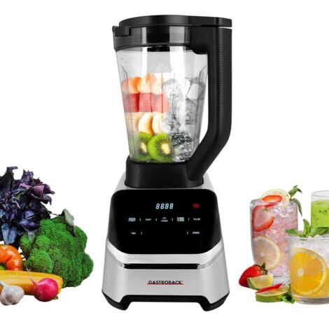 GASTROBACK Frullatore ad alte prestazioni da 2000 W - 2 litri di serbatoio in tritan, 40.000 UPM, 7 programmi (zuppa, frullati, cubetti di ghiaccio) - frullatore professionale per frullati, processore