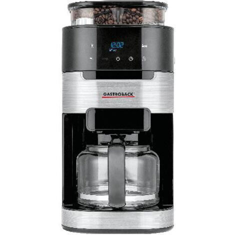 GASTROBACK Gastroback GRIND & BREW PRO - Machine à café filtre - 1,5 L - Café en grains - Café moulu - Broyeur intégré - 900 W - Noir - Acier inoxydable (42711)