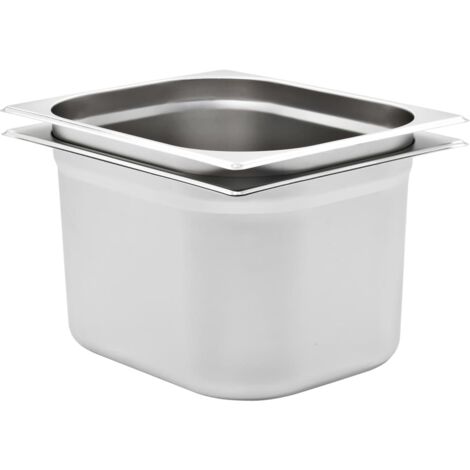 Gastronorm Containers 2 pcs GN 1/2 200 mm Stainless Steel vidaXL