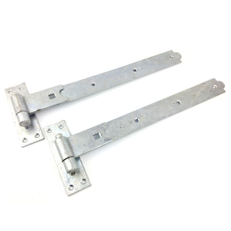 2pcs 6 Strap Hinge Light Duty Zinc Plated Steel with Holes Pair