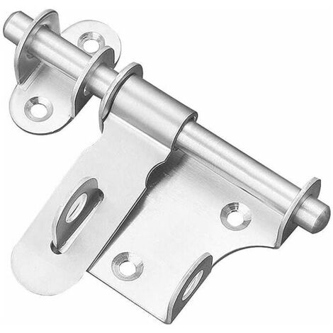 Gate latch, sliding latch, door sliding latch lock, stainless steel gate latch, lockable hole latch for padlock, bathroom, kitchen, garden, bedroom, closet