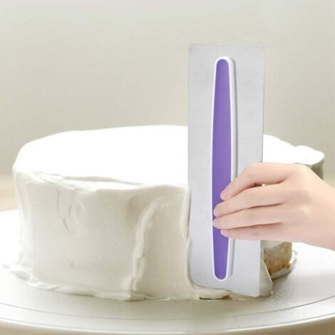 Gateau Glaage Lisse, Gateau En Acier Inoxydable Lisse Racloir Décorant DIY Outil Glaage Polisseur pour Mousse Crème,