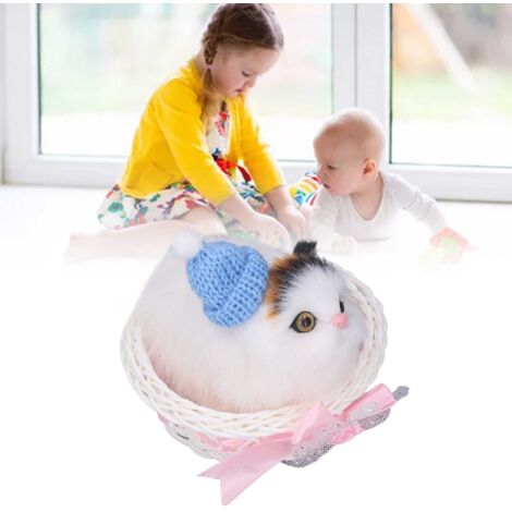 Gatito y conejo de peluche con sonido para niños – juguete de decoración para el coche