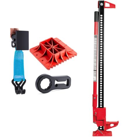 GATO DE TRINQUETE HI-LIFT ESPECIAL TODO TERRENO 4x4, OFF ROAD Y SUV + Base de apoyo + Brida de soporte + Enganche RUEDAS