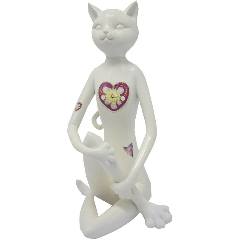 

Gato Yoga Figura Decorativa, Decoración Gatos Originales. Figuras de Resina Decoración Zen 20x10 cm Color - B