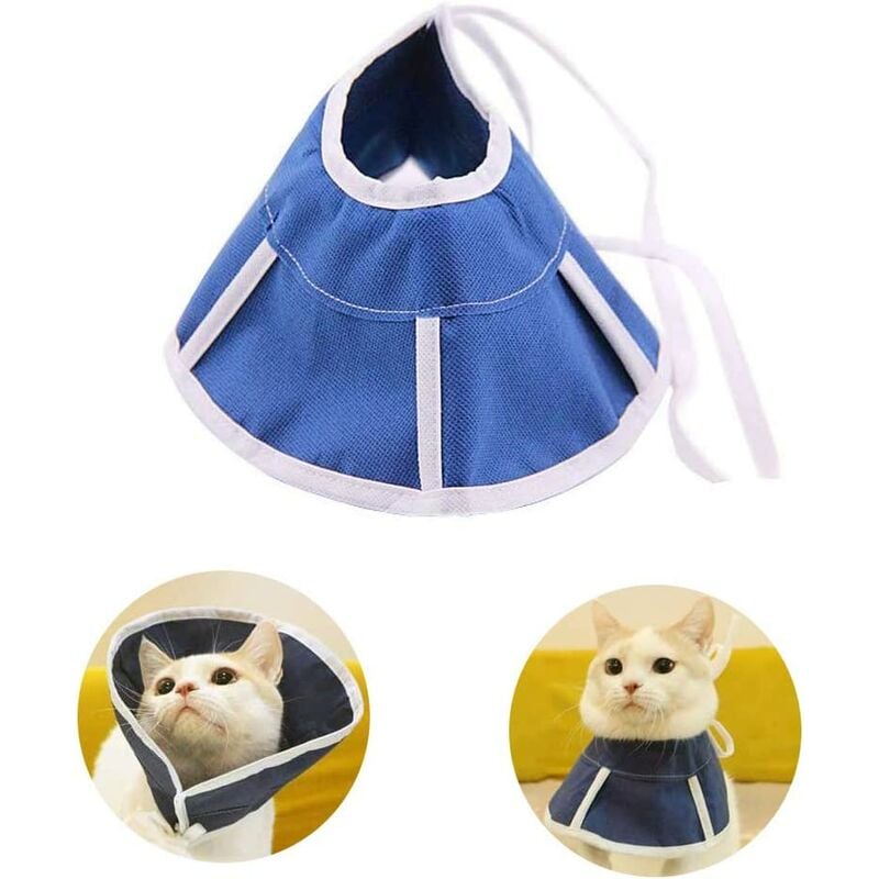 

Gatos ajustables Perros Cirugía Mascota Collar de recuperación de cono suave para el aseo Lamido anti-mordedura Curación de heridas (Circunferencia
