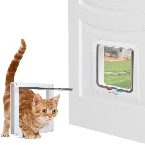 Gattaiola, gattaiola con chiusura a 4 vie 25 x 23,5 x 5,5 cm per gatti e cani di piccola taglia con circonferenza 75 cm, facile da installare e utilizzare (L)