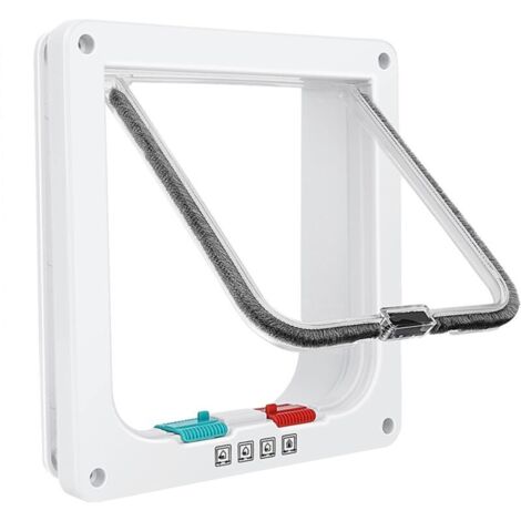 Gattaiola per finestre, porte per animali domestici e porte scorrevoli, gattaiola sicura con chiusura a quattro punti, adatta a porte e pareti sottili (media, 19 cm x 19,7 cm)