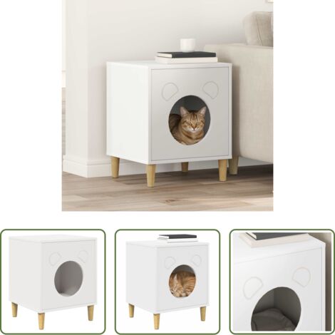 Gatto -  Casa per Gatti Bianco 42,5 x 40 x 53 cm Legno multistrato
