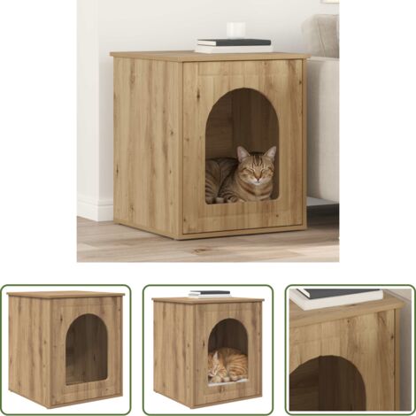 Gatto -  Casa per Gatti Rovere Artigianale 53 x 52 x 62 cm