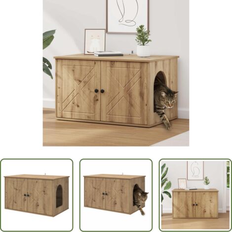 Gatto -  Casa per Gatti Rovere Artigianale 85 x 55 x 50 cm