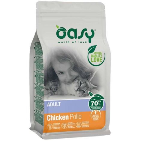 Gatto - Croccantini Adult Pollo 300 gr -1,5 - 7,5 Kg OASY - size 300 gr