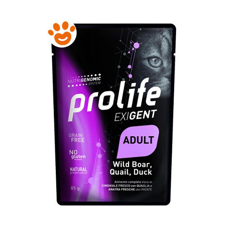 Gatto - Exigent Cinghiale, Quagli e Anatra 85 gr Prolife