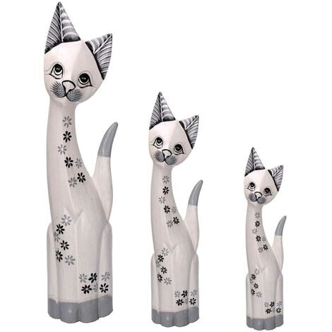 Gatto legno 1-3 bianco cm h60/80/100