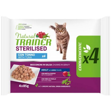 Gatto - Natural Trainer Flowpack Sterilised Tonno 4x85gr