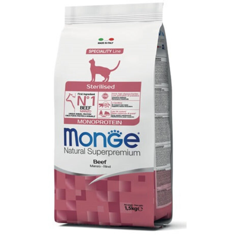 Natural Superpremium Per Gatti Adulti Sterilizzati Al Manzo Monge