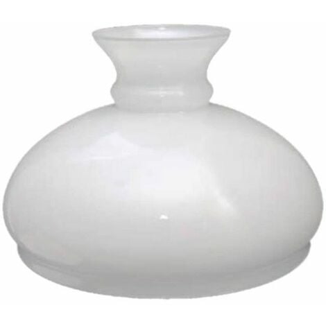 GAUDI verre quinqué abat-jour opale brillant 18x25cm ouverture 23,5cm