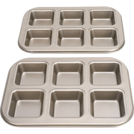 Gaufrier antiadhésif en acier au carbone, lot de 2, 6 carrés, TG07-AquaForge