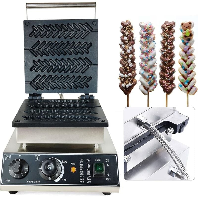 Gojoy - Gaufrier avec revêtement anti-adhésif, grille de récupération des graisses, machine à gaufres électrique commerciale avec revêtement