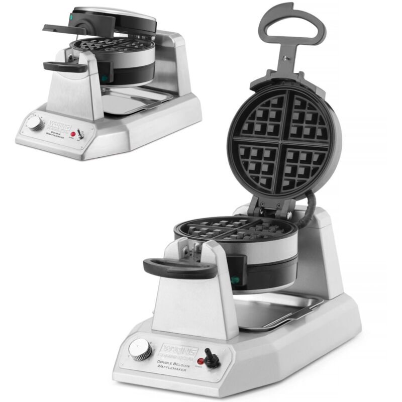 Gaufrier double rotatif pour gaufres belges à plaques amovibles 17 x 17 cm 1400 W