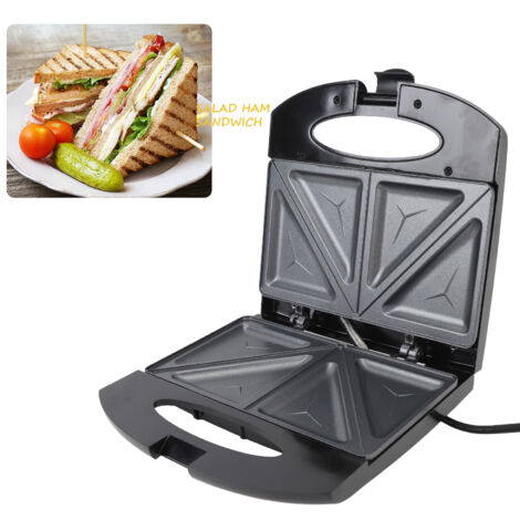 Gaufrier Electrique avec Poignée Sécurisée et Plaque Antiadhésive en Aluminium pour Sandwichs et Snacks, 800W, Périphérique US 110V