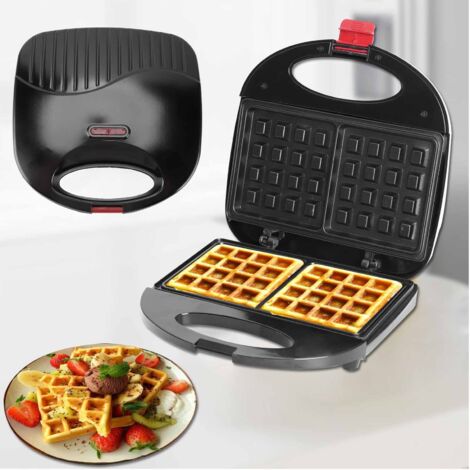 Gaufrier Électrique Double Face Antiadhésif 750W Rapide pour Maison Restaurant Café US Plug 110V Modèle ABS-Aluminium 23x22x7.5cm
