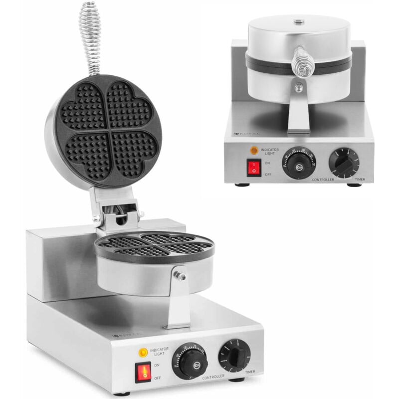 Gaufrier, appareil en forme de coeur pour réaliser des gaufres. 180mm 1000W
