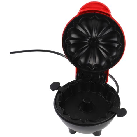 Gaufrier Mignon Machine À Donuts Électrique Fleur Antidérapant Plateau Détachable Matériau Alimentaire Antiadhésif Taille 16.5cm Rouge Inclus