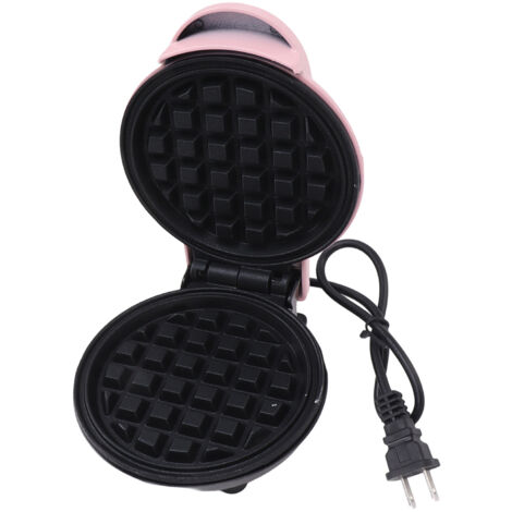 Gaufrier Mini Bâton Antiadhésif Double Face Rond Multifonction pour Sandwich Toast Prise US 110V Rose