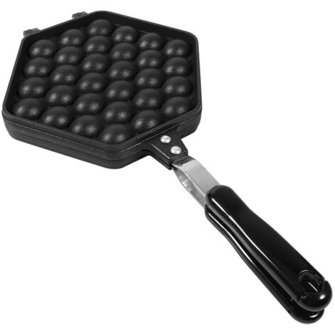 Gaufrier pour crêpes aux œufs, en alliage d'aluminium revêtu de téflon, avec support fixe pour une ouverture et une fermeture faciles - AquaForge