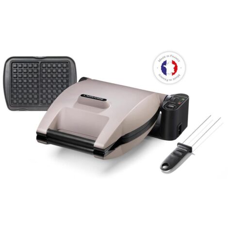 Gaufrier Premium 1200W – Plaques pour 2 gaufres 155 x 100 mm – Réglage moelleux ou croustillant – Cordon amovible pour rangement facile – Lagrange