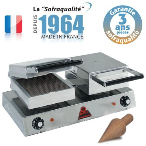Gaufrier Professionnel Snacky cône électrique - 2 cônes - Sofraca