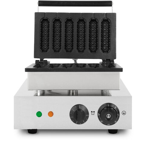 Gaufrier sur bâtonnets 6 pièces, 1550W, inox, antiadhérent, minuterie – VERTES