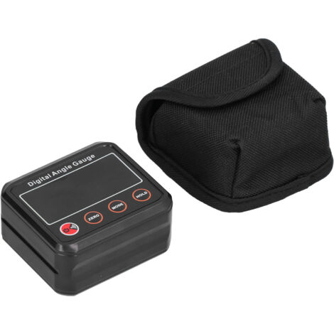 [Gauge d'angle digital haute précision] DL1912 [Multifonctionnel] ABS noir avec alarme, LED et alimentation par 2 batteries AAA, incluant sac de rangement et manuel