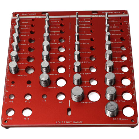 Gauge de filet en aluminium alliage 8 trous de foret 15 Métrique 19 Écrou standard et boulon Testeur
