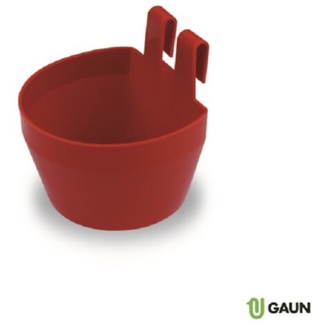 GAUN Comedero plástico con ganchos rojo
