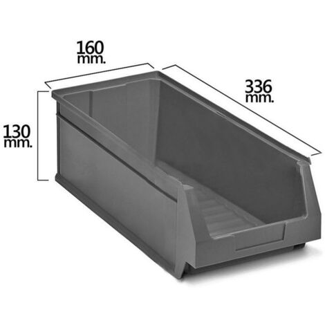 Gaveta Apilable Almacenamiento Gris Nº53  336x160x130 mm.