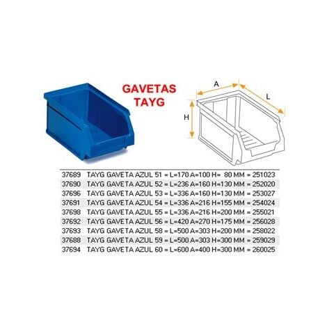 Gaveta Azul TAYG 51 L170 A100 H80 mm 251023