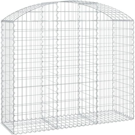 Gavión cesta jaula valla muro de contención arqueado 150 x 50 x 120/140 cm hierro galvanizado Plata 020039981