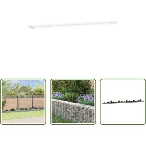Gaviones de acero galvanizado -  Arriate de gaviones de acero galvanizado 1000x100x20 cm