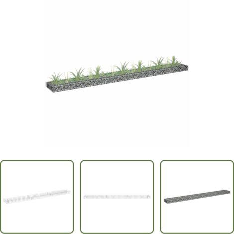 Gaviones de acero galvanizado -  Arriate de gaviones de acero galvanizado 270x30x10 cm