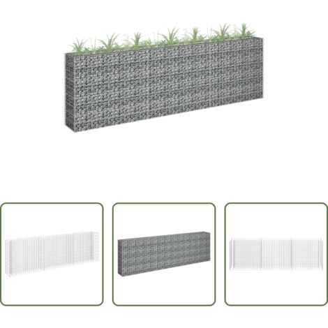 Gaviones de acero galvanizado -  Arriate de gaviones de acero galvanizado 270x30x90 cm