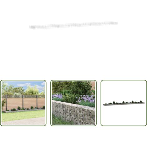 Gaviones de acero galvanizado -  Arriate de gaviones de acero galvanizado 800x100x20 cm