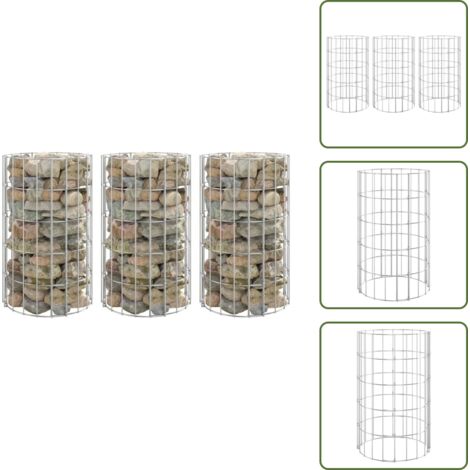 Gaviones de acero galvanizado - vidaXL Arriate gaviones circular 3 uds acero galvanizado Ø30x50 cm - Jardinería