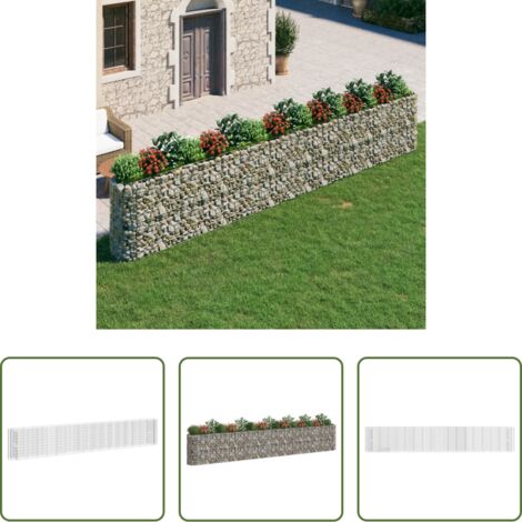 Gaviones de hierro galvanizado -  Arriate de gaviones de hierro galvanizado 610x50x100 cm