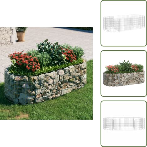 Gaviones de hierro galvanizado - vidaXL Arriate de gaviones de hierro galvanizado 200x100x50 cm - Bordes para jardín