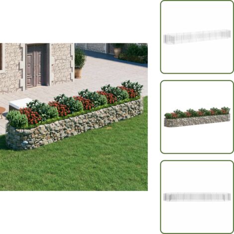 Gaviones de hierro galvanizado - vidaXL Arriate de gaviones de hierro galvanizado 500x100x50 cm - Bordes para jardín