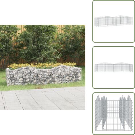Gaviones de hierro galvanizado - vidaXL Arriate de gaviones forma arco hierro galvanizado 200x50x50 cm - Bordes de jardín